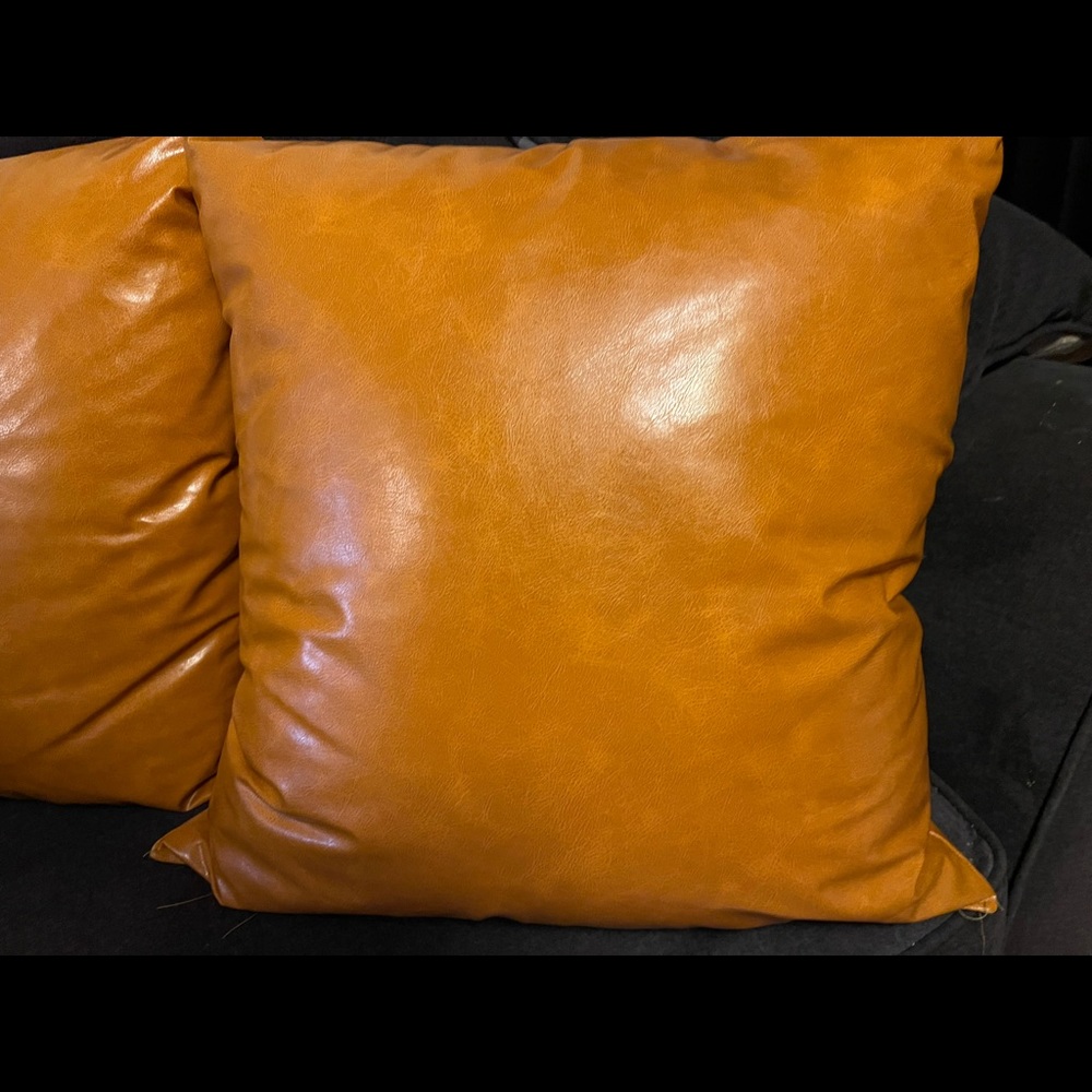 Pumpkin Spice Leather Decorative Pillow